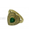 ANELLO A CUORE CON SMERALDO E BRILLANTI