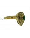 ANELLO A CUORE CON SMERALDO E BRILLANTI