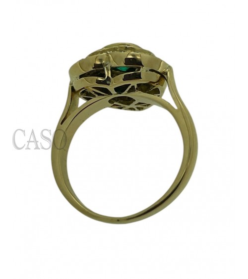 ANELLO A CUORE CON SMERALDO E BRILLANTI