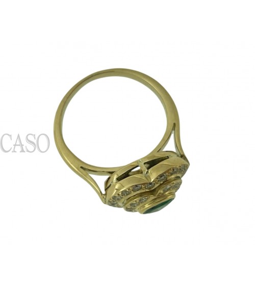 ANELLO A CUORE CON SMERALDO E BRILLANTI