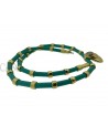 COLLANA VINTAGE ORO GIALLO TURCHESI E BRILLANTI