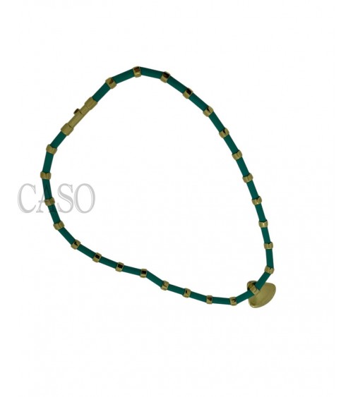 COLLANA VINTAGE ORO GIALLO TURCHESI E BRILLANTI