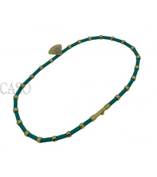 COLLANA VINTAGE ORO GIALLO TURCHESI E BRILLANTI