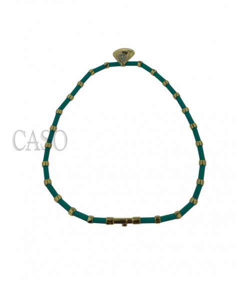 COLLANA VINTAGE ORO GIALLO TURCHESI E BRILLANTI