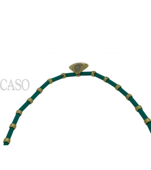 COLLANA VINTAGE ORO GIALLO TURCHESI E BRILLANTI