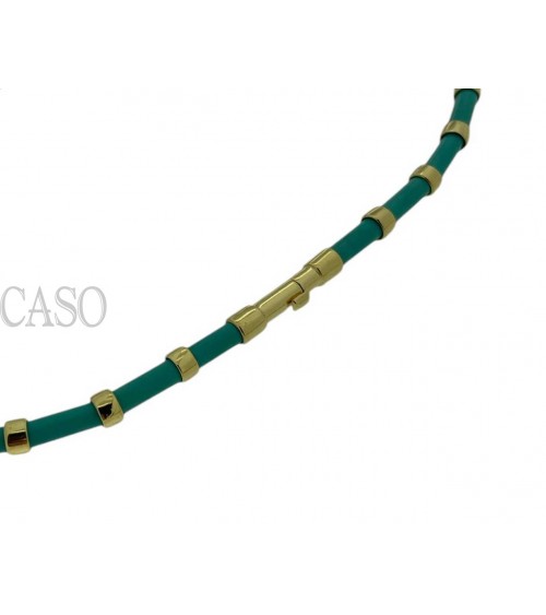 COLLANA VINTAGE ORO GIALLO TURCHESI E BRILLANTI