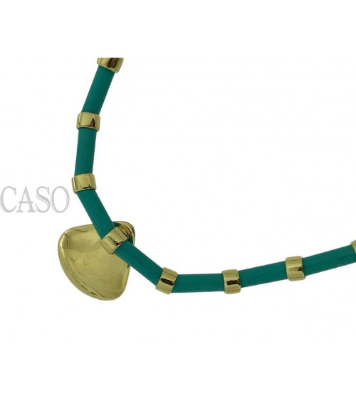 COLLANA VINTAGE ORO GIALLO TURCHESI E BRILLANTI