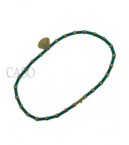 COLLANA VINTAGE ORO GIALLO TURCHESI E BRILLANTI