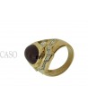 ANELLO CON RUBINO CABOCHON E DIAMANTI