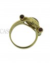 ANELLO VINTAGE CON RUBINO CABOCHON E DIAMANTI