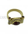 ANELLO VINTAGE CON RUBINO CABOCHON E DIAMANTI