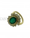 ANELLO VINTAGE CON SMERALDO OVALE E BRILLANTI