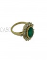 ANELLO VINTAGE CON SMERALDO OVALE E BRILLANTI