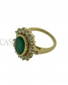 ANELLO VINTAGE CON SMERALDO OVALE E BRILLANTI