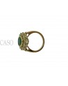 ANELLO VINTAGE CON SMERALDO OVALE E BRILLANTI