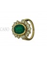 ANELLO VINTAGE CON SMERALDO OVALE E BRILLANTI
