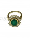 ANELLO VINTAGE CON SMERALDO OVALE E BRILLANTI
