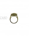 ANELLO VINTAGE CON SMERALDO OVALE E BRILLANTI