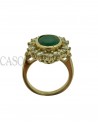 ANELLO VINTAGE CON SMERALDO OVALE E BRILLANTI