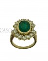 ANELLO VINTAGE CON SMERALDO OVALE E BRILLANTI