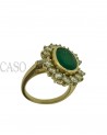 ANELLO VINTAGE CON SMERALDO OVALE E BRILLANTI