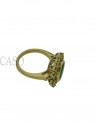 ANELLO VINTAGE CON SMERALDO OVALE E BRILLANTI