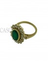 ANELLO VINTAGE CON SMERALDO OVALE E BRILLANTI