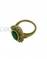 ANELLO VINTAGE CON SMERALDO OVALE E BRILLANTI