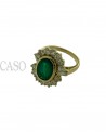 ANELLO VINTAGE CON SMERALDO OVALE E BRILLANTI
