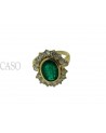 ANELLO VINTAGE CON SMERALDO OVALE E BRILLANTI