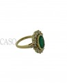 ANELLO VINTAGE CON SMERALDO OVALE E BRILLANTI