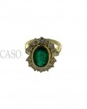 ANELLO VINTAGE CON SMERALDO OVALE E BRILLANTI