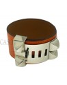 BRACCIALE HERMES MODELLO CDC IN POLLE ARANCIONE E METALLI PALLADIO
