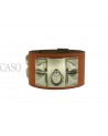 BRACCIALE HERMES MODELLO CDC IN POLLE ARANCIONE E METALLI PALLADIO