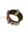 BRACCIALE HERMES MODELLO CDC IN POLLE ARANCIONE E METALLI PALLADIO