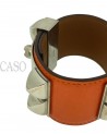 BRACCIALE HERMES MODELLO CDC IN POLLE ARANCIONE E METALLI PALLADIO
