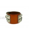 BRACCIALE HERMES MODELLO CDC IN POLLE ARANCIONE E METALLI PALLADIO