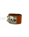 BRACCIALE HERMES MODELLO CDC IN POLLE ARANCIONE E METALLI PALLADIO