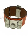 BRACCIALE HERMES MODELLO CDC IN POLLE ARANCIONE E METALLI PALLADIO