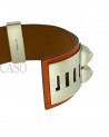 BRACCIALE HERMES MODELLO CDC IN POLLE ARANCIONE E METALLI PALLADIO