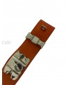 BRACCIALE HERMES MODELLO CDC IN POLLE ARANCIONE E METALLI PALLADIO