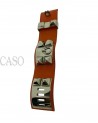 BRACCIALE HERMES MODELLO CDC IN POLLE ARANCIONE E METALLI PALLADIO
