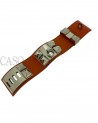 BRACCIALE HERMES MODELLO CDC IN POLLE ARANCIONE E METALLI PALLADIO