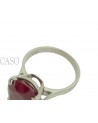 ANELLO ORO BIANCO E PIETRA ROSSA