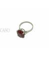 ANELLO ORO BIANCO E PIETRA ROSSA