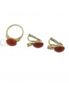 PARURE CORALLO E BRILLANTI