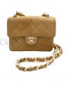 BORSA CHANEL VINTAGE MINI IN PELLE BEIGE E BACHELITE