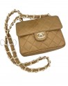 BORSA CHANEL VINTAGE MINI IN PELLE BEIGE E BACHELITE