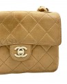 BORSA CHANEL VINTAGE MINI IN PELLE BEIGE E BACHELITE