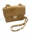 BORSA CHANEL VINTAGE MINI IN PELLE BEIGE E BACHELITE